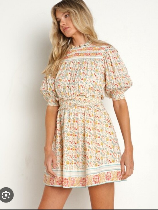 Cleobella Dresses & Skirts - Cleobella Organic Cotton Woodblock Print Smocked Midi Dress Large Tassel Boho‎